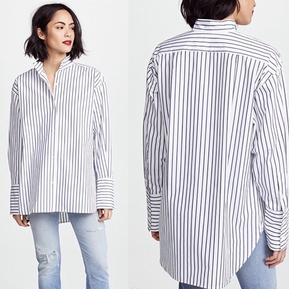 FRAME Denim | Clean Collared Shirt Button Down L - Picture 1 of 6